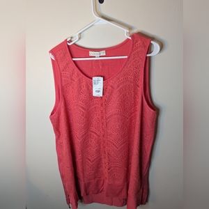 Weekend by Suzanne Betro Coral Tank Top